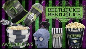 Regal Theatres Release Photos of Their Cool BEETLEJUICE BEETLEJUICE Popcorn Bucket and Collectible Containers