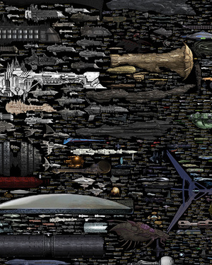 Spaceship Size Comparison Chart by Dirk Loechel