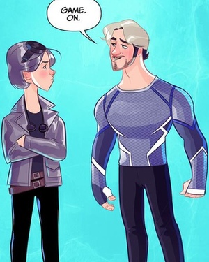 X-MEN Quicksilver Vs. AVENGERS Quicksilver Fan Art by Stephen Byrne